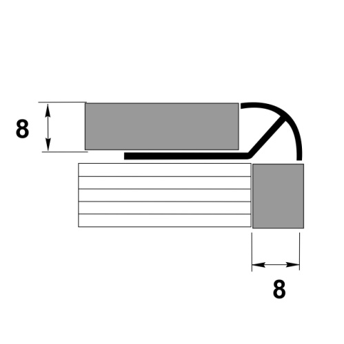Профиль под плитку внешний для наружних углов ПУ 20-10